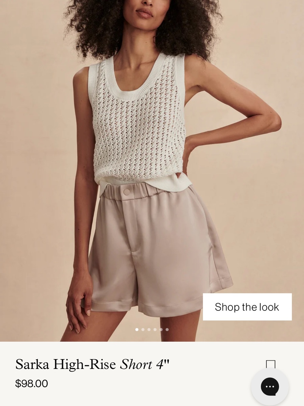 Varley Satin High-Waist Shorts - Taupe